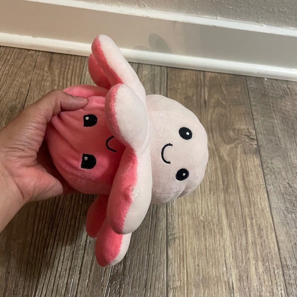 Reversible Octopus Plushie Pink Mood Flip Stuffed Animal Sensory Toy 4.5 inch - Picture 3 of 5